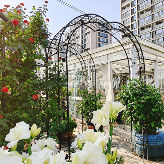 Metal Garden Arch Assemble Freely With 8 Styles Garden Arbor Trellis Climbing Plants Support Rose Arch