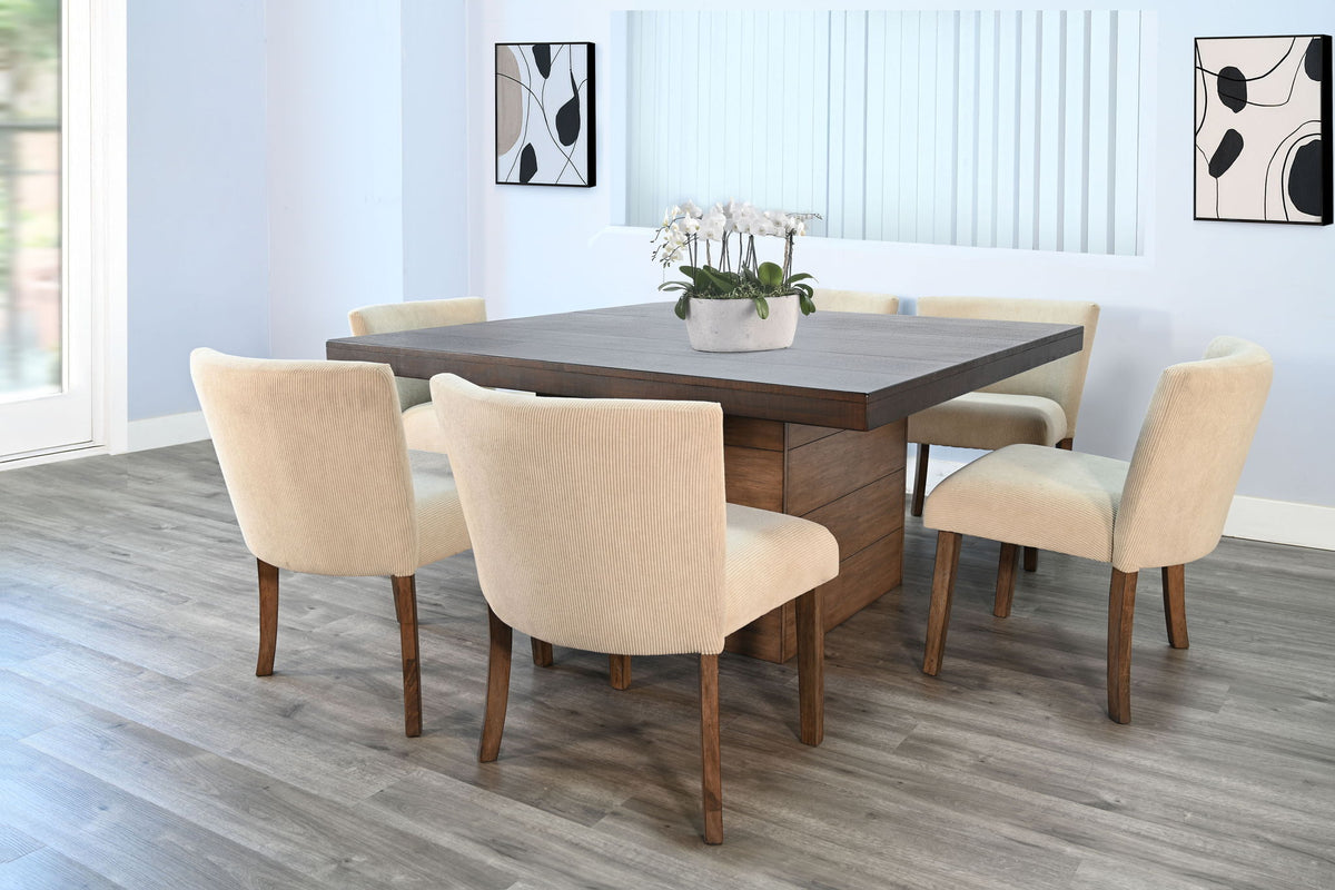 Lucas - Dining Chair, Cushion Seat (Set of 2) - Dark Brown