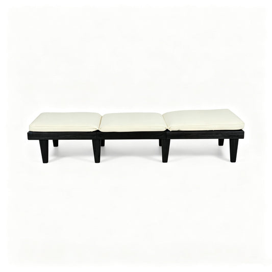 Ariana - Chaise Lounge With Cushion For Outdoor - Black
