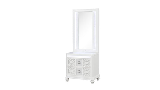 Abigale - Nightstand Top Mirror With LED Lighting (Only Mirror Top) - White