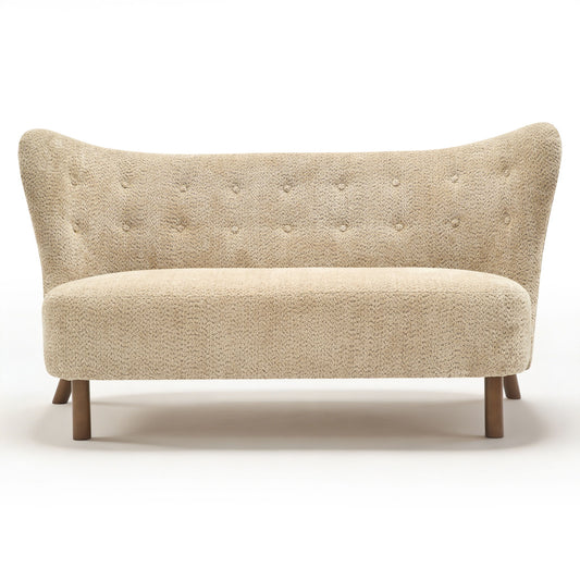 Nordic Chair Laid Back Loveseats With Curved Backres, No Armrests