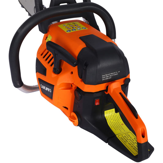 High Performance 22" 58Cc Gasoline Chainsaw For Trees And Wood Cutting Epa Compliant - Orange