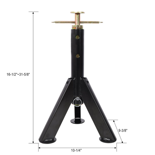RV Adjustable Telescoping Stabilizer Jack Stand Supports Stabilizer, 16" To 30" (Set of 2) - Black