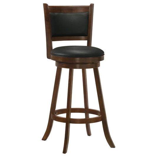 Swivel Stool With Upholstered Seat (Set of 2) - Black / Brown