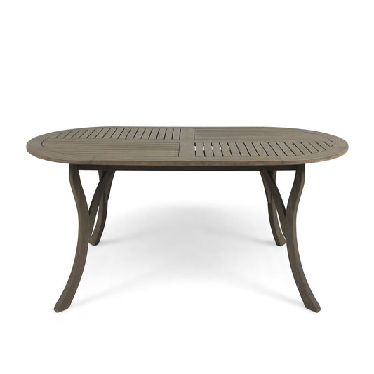 Outdoor Table With Smooth Lines, Slat Top