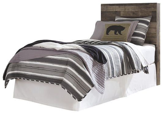 Derekson - 5 Pc. - Twin Panel Headboard, Dresser, Mirror, Chest, Nightstand - Multi Gray