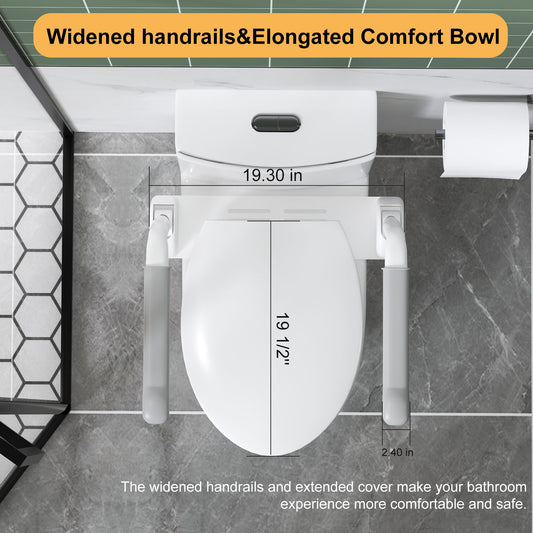 Upgraded Design Armrest, With Glossy Gw 007 1 Piece Toilet With Tornado Flush, Soft Close Seat, Dual Flush Map 1000G, Comfort Chair Seat - Gloss White