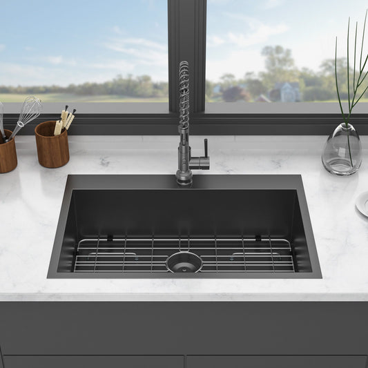 Drop In Kitchen Sink, 16 Gauge Stainless Steel, Topmount