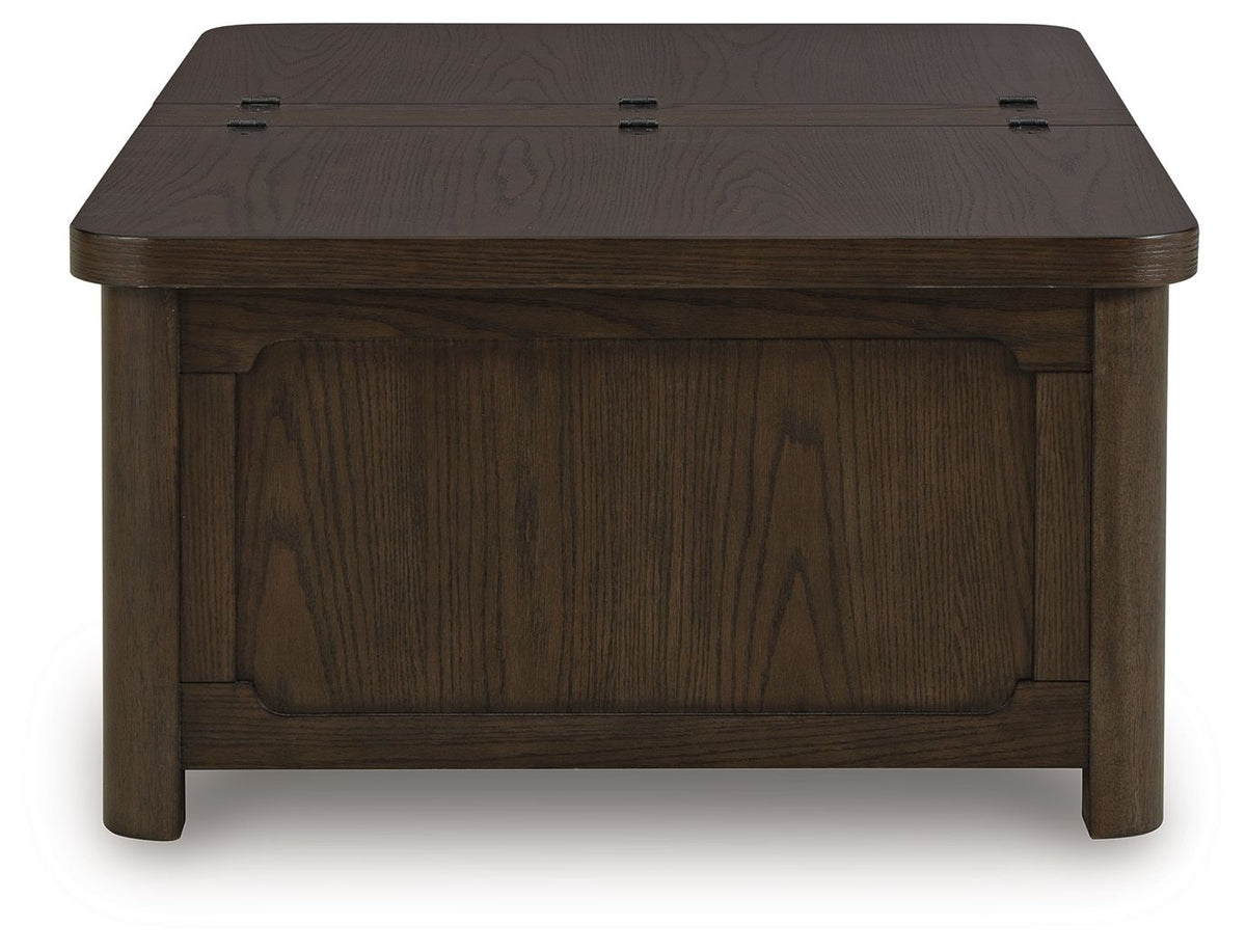 Breckington - Cocktail Table With Storage - Dark Brown