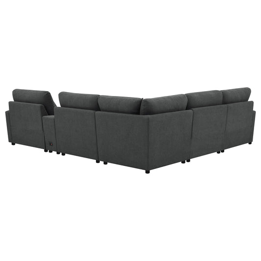 Hollander - 6 Piece Modular Power Reclining Sectional - Dark Gray