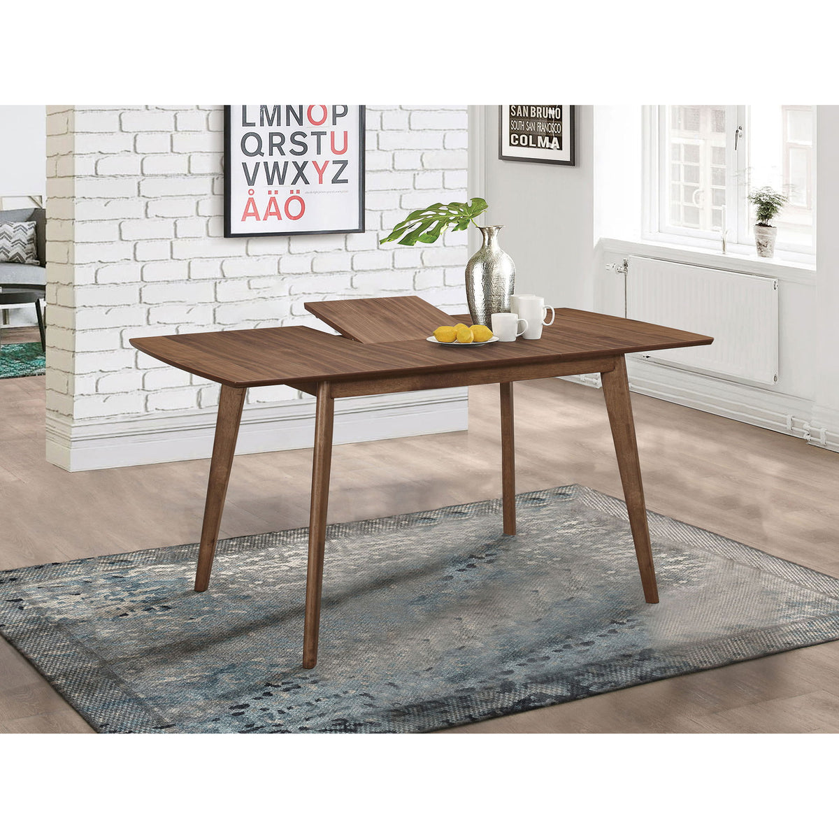 Rectangular Dining Table With Butterfly Leaf - Walnut