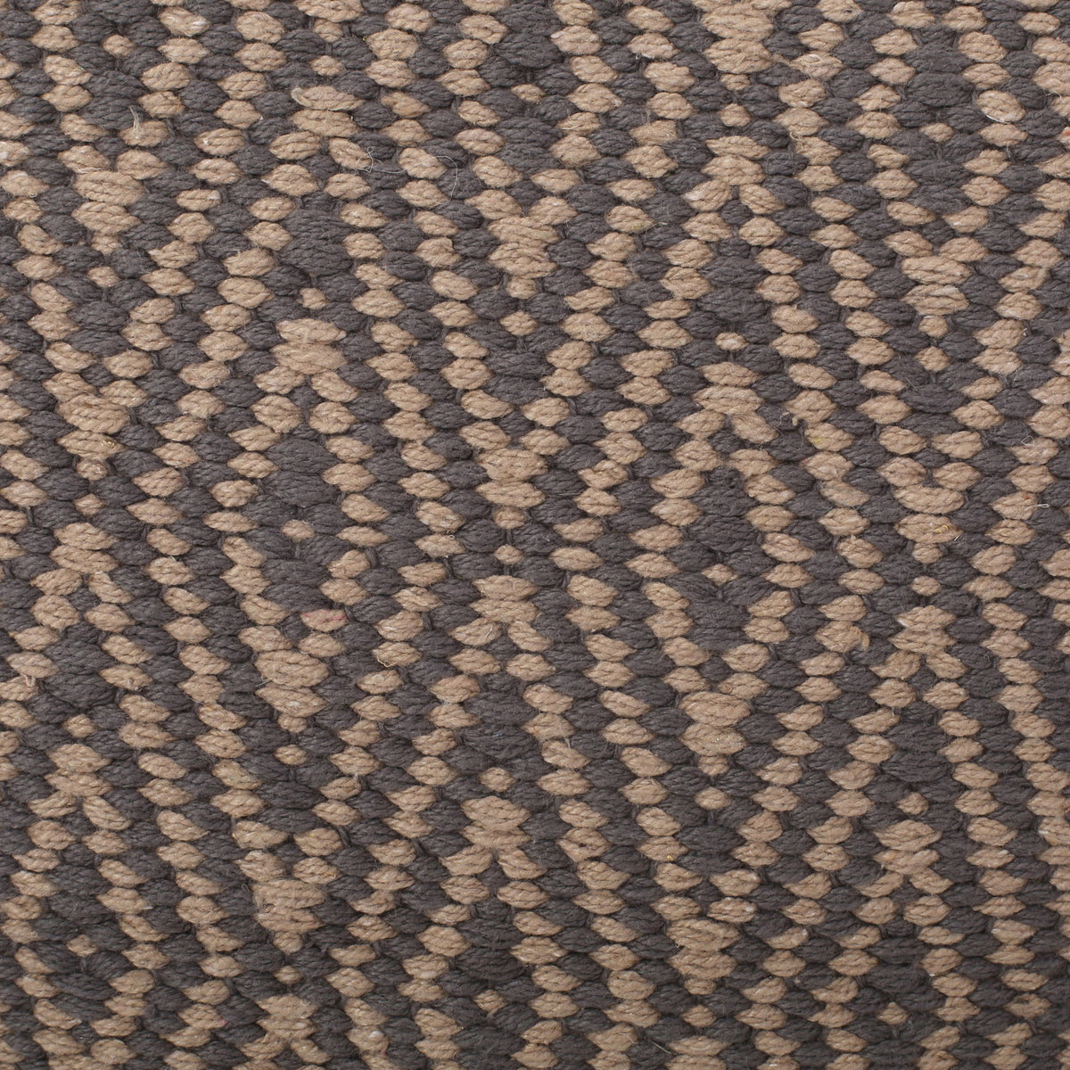 Amuleto - Hand Loomed Cotton Pouf - Gray / Brown