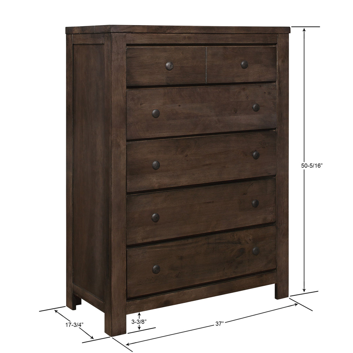 5 Drawer Chest, 1 Piece - Brown