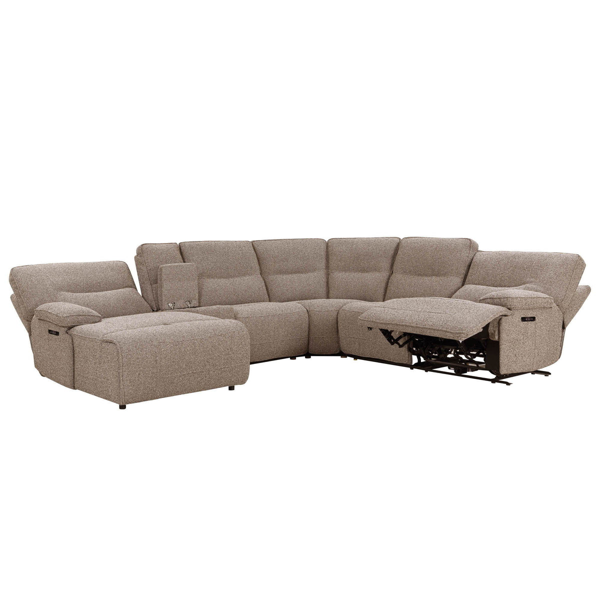 Lucius - 6 Piece Modular Zero Gravity Power Reclining Sectional With Left Arm Facing Chaise - Gellar Earth