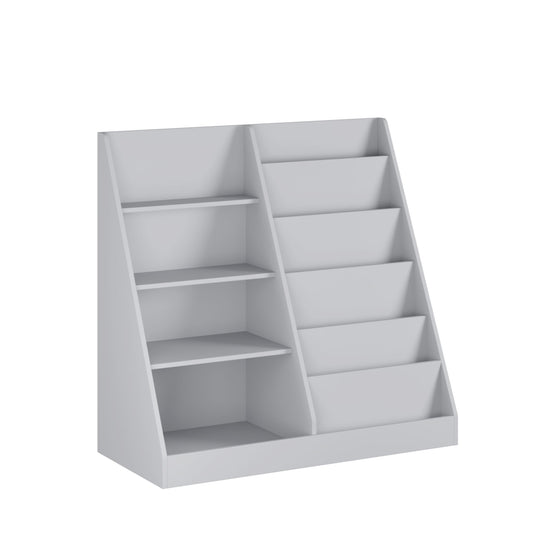 Bookshelf And Toy Storage Organizer, 4 Tier Bookcase With Display Stand For Playroom