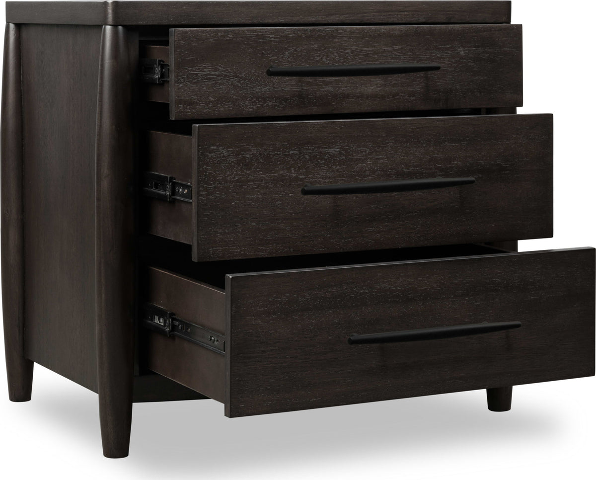 Koko - Three Drawer Nightstand With Cord Management - Minx