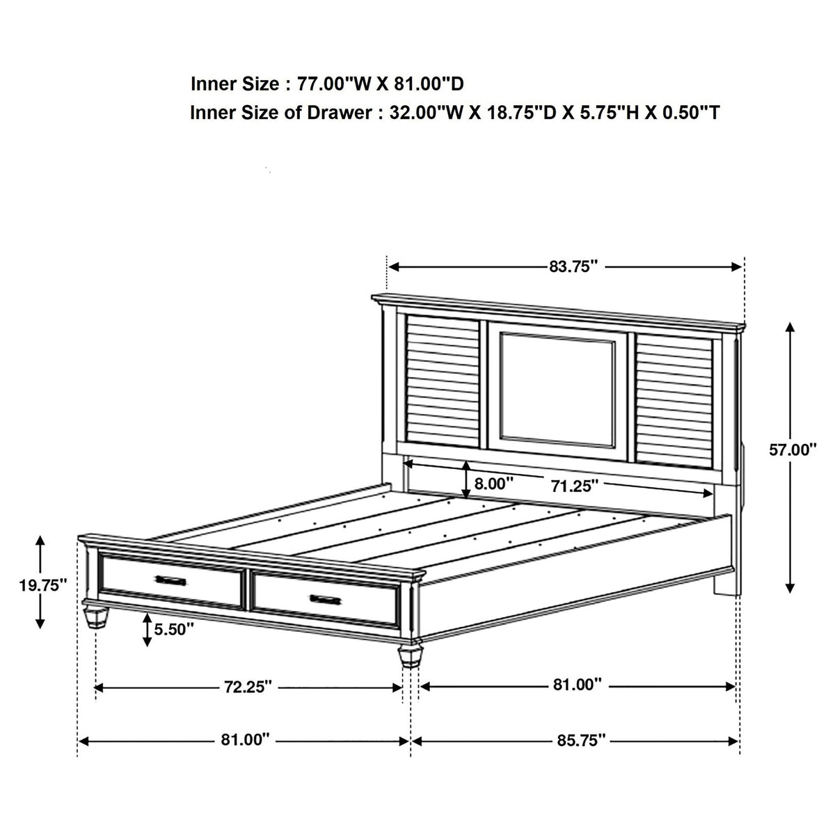 Capistrano - 2 Drawer Bed