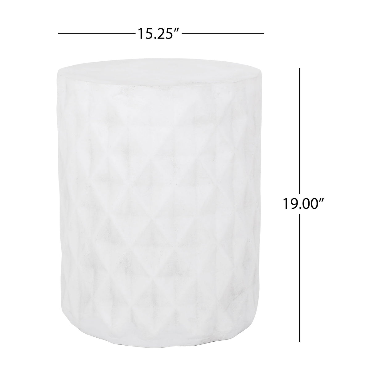 Outdoor Lightweight Concrete, Side Table - Antique White