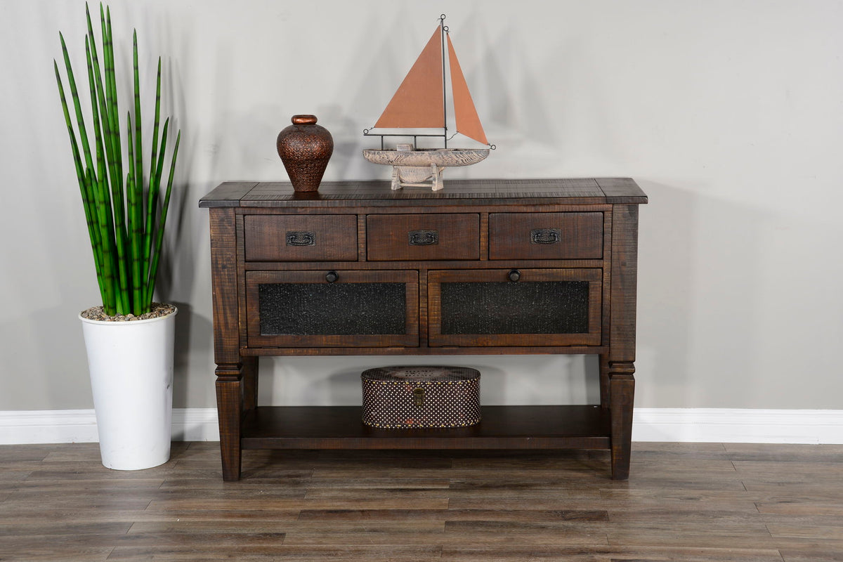 Homestead - Transitional Mahogany Wood Server - Tobacco Leaf