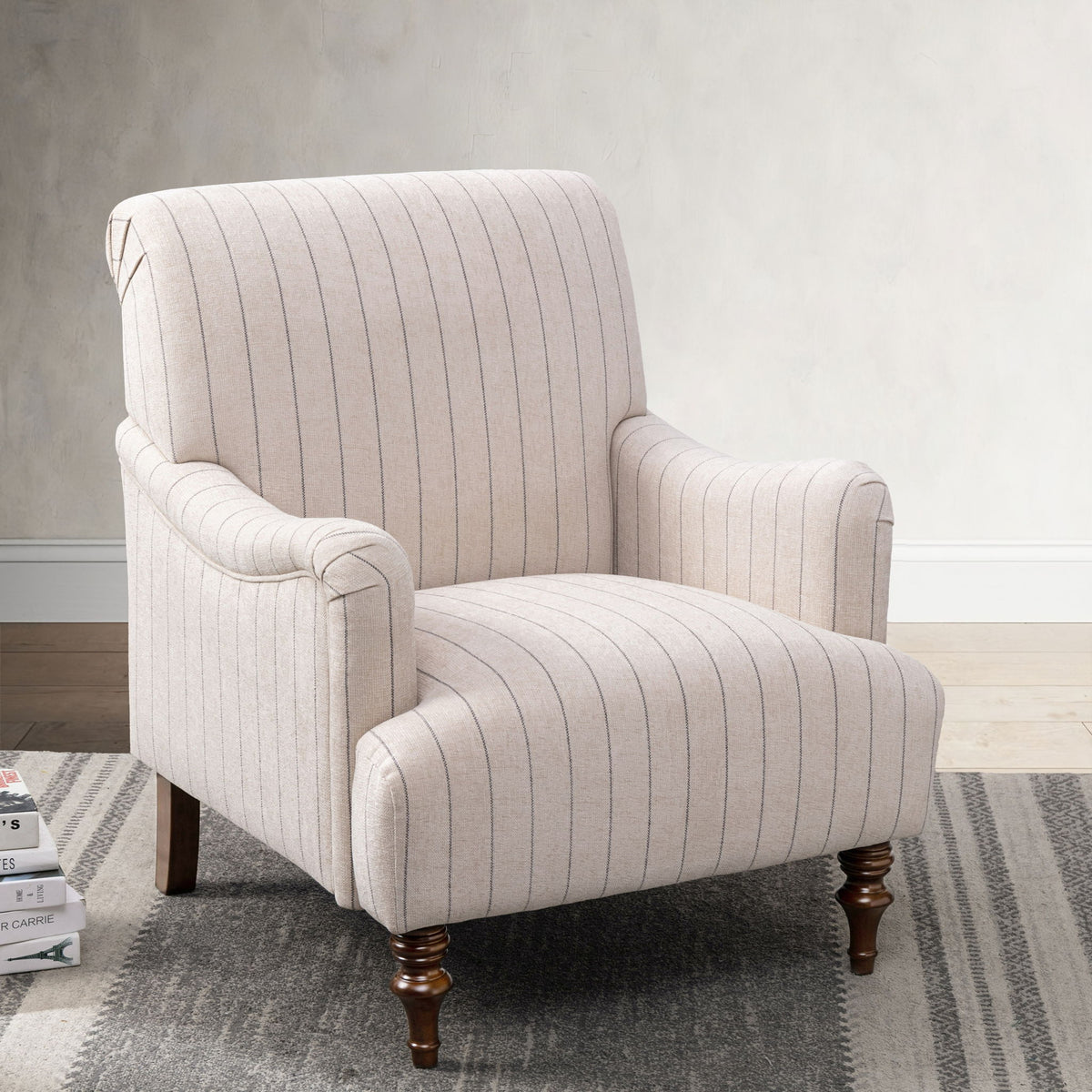 Sylvia - Striped Arm Chair - Natural