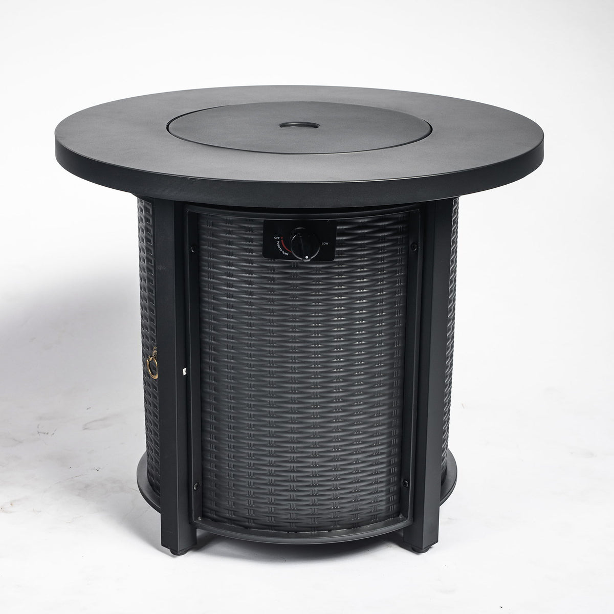 Propane Round 40000Btu Fire Pit Table - Black