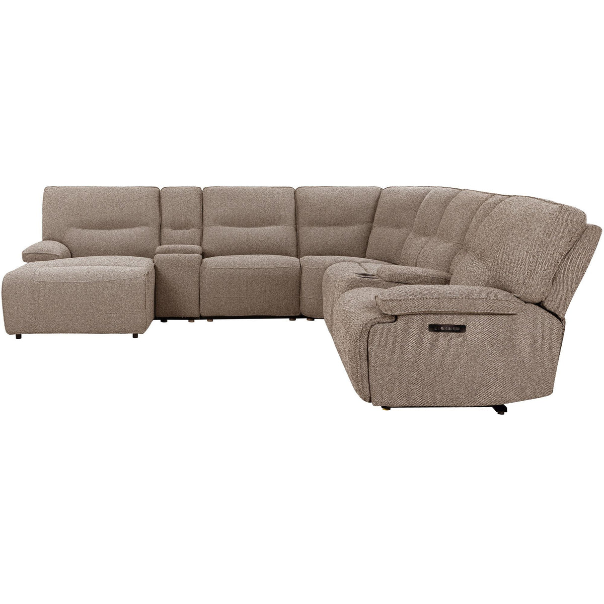 Lucius - 7 Piece Modular Zero Gravity Power Reclining Sectional With Left Arm Facing Chaise - Gellar Earth