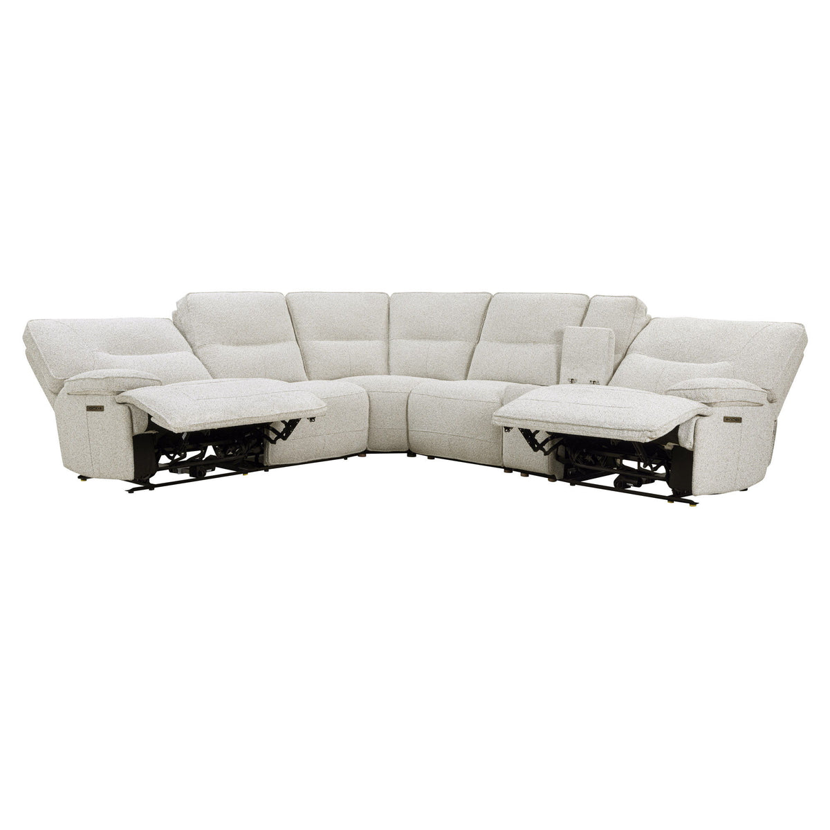 Lucius - 6 Piece Modular Zero Gravity Power Reclining Sectional - Gellar Marble
