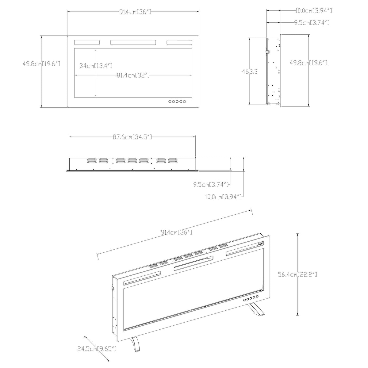 Electric Fireplace With Adjustable Flame