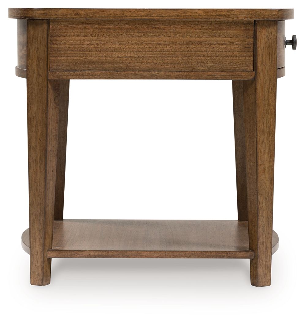 Burkbyer - Rectangular End Table - Brown