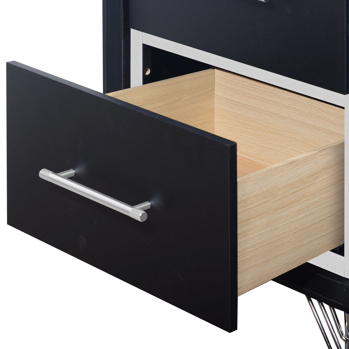 Ava - 2 Drawer Nightstand - Ebony