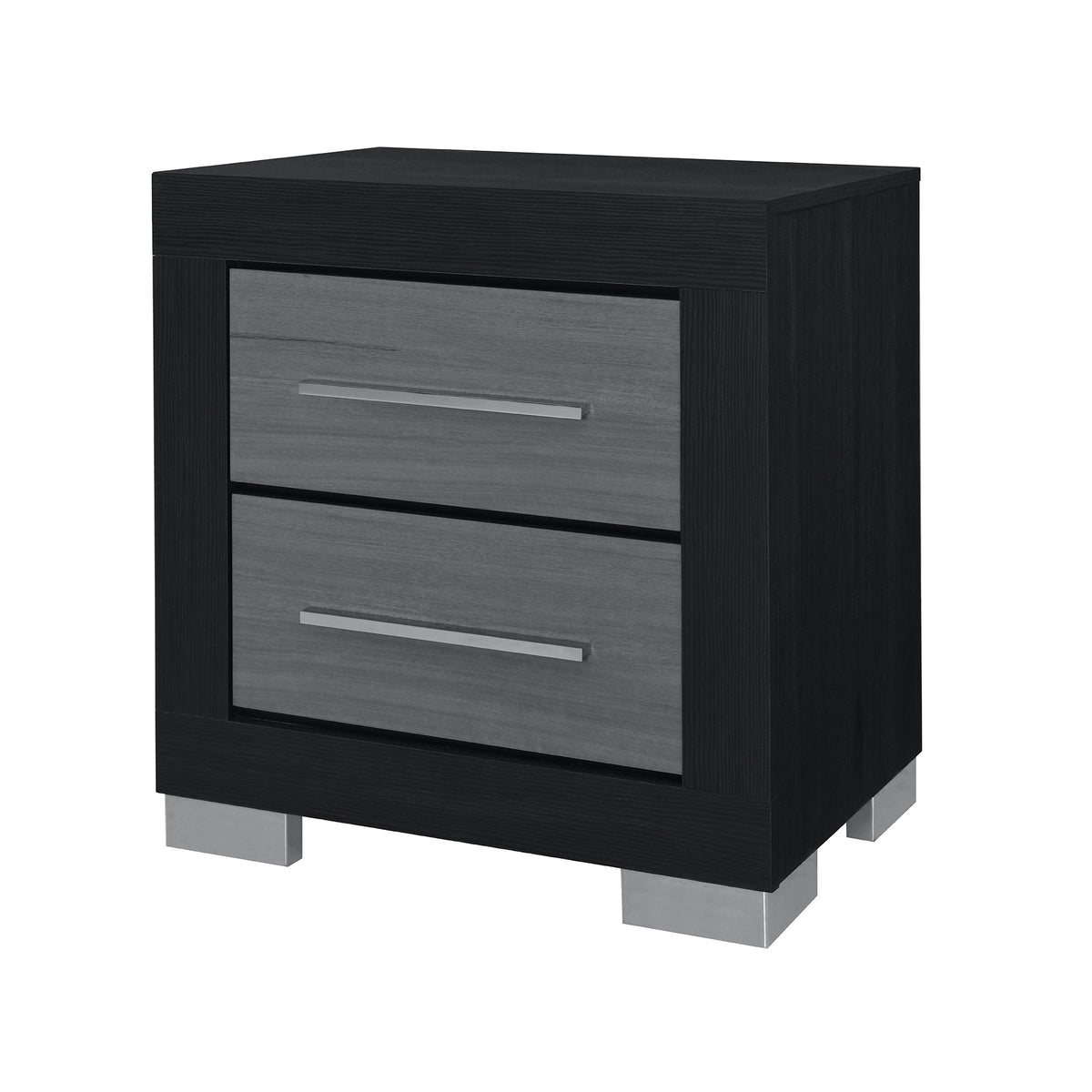 Elsa - 2 Toned Nightstand With Bar Handle And Spacious Drawers
