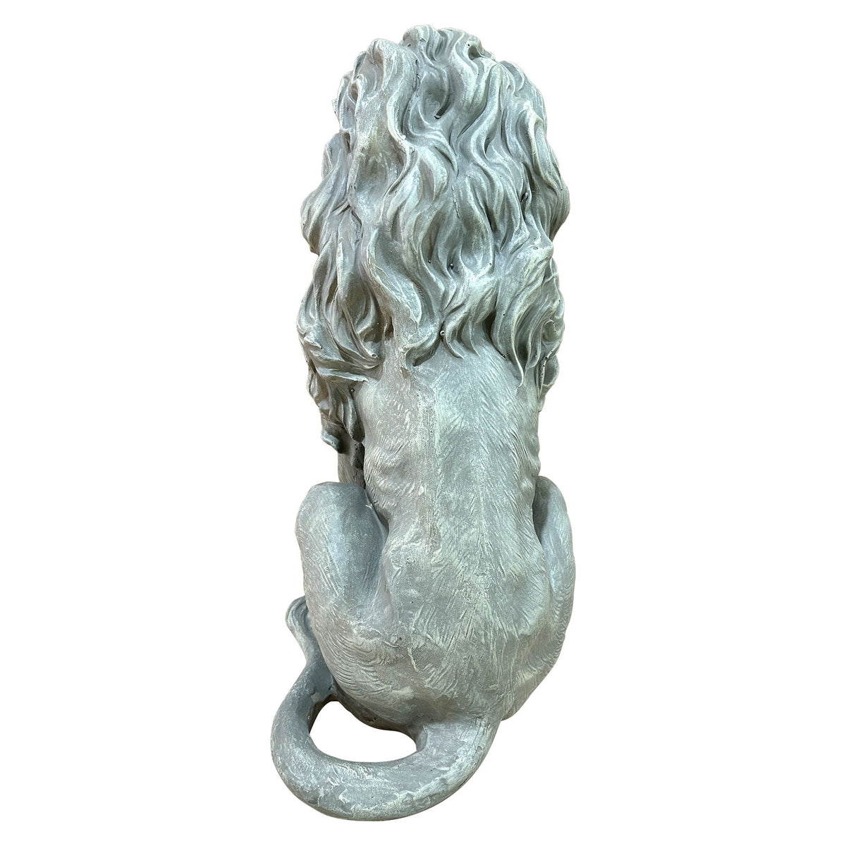 Sitting Lion Statue Outdoor Garden Lawn Decor - Grayish Green
