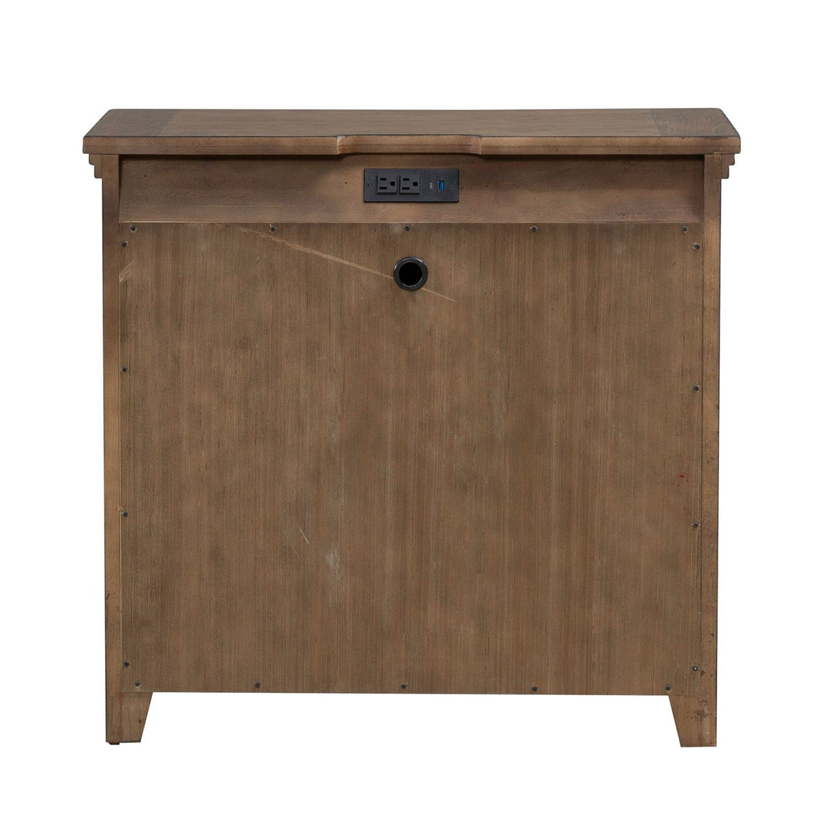 Carolina Park - 2 Door Bedside Chest With Charging Station - Amber Brown