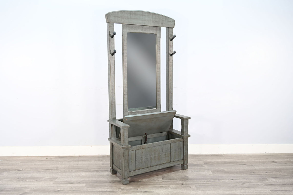 4-Hook Farmhouse Wood Hall Tree - Little Boy Blue