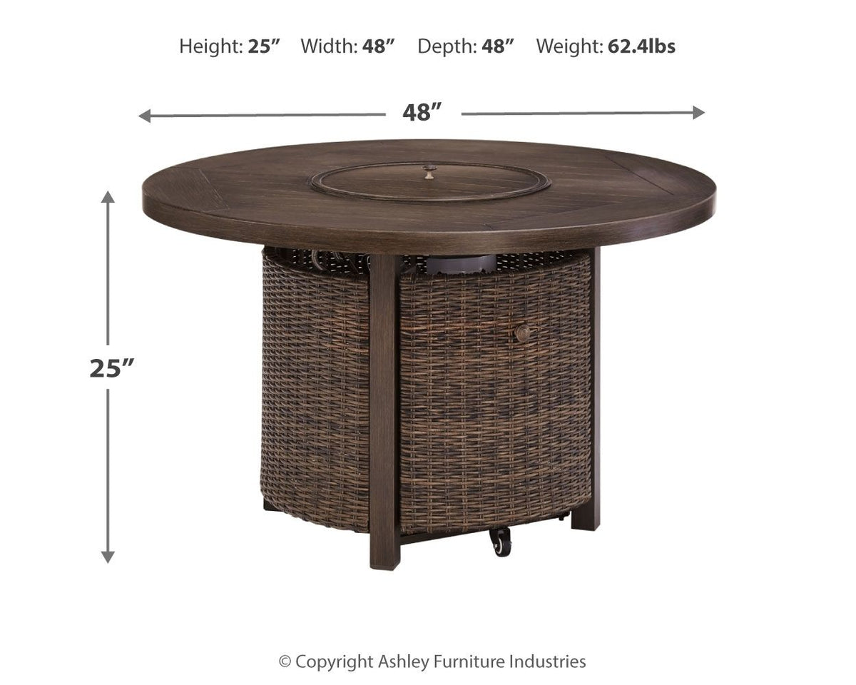 Paradise Trail - Round Fire Pit Table - Medium Brown