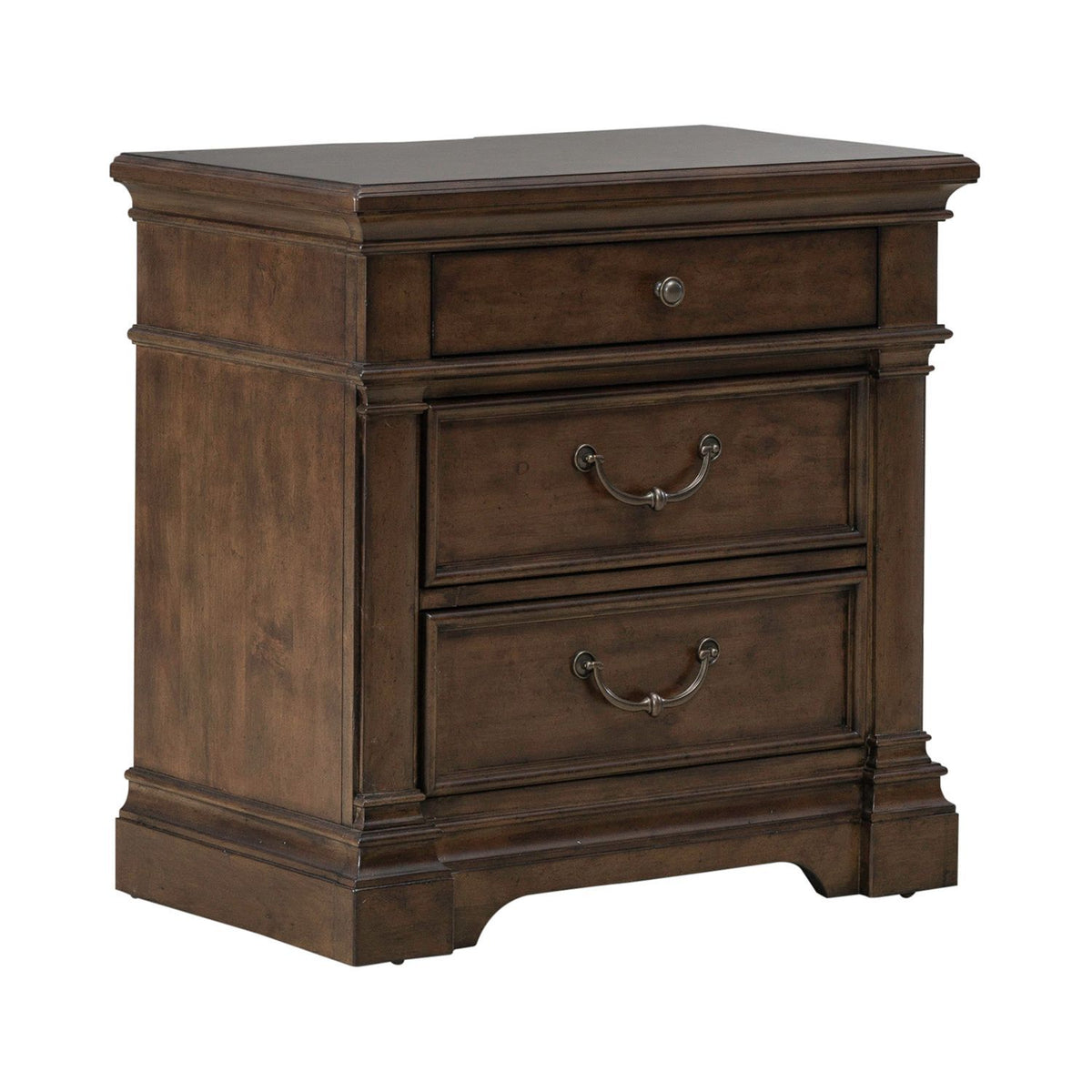 Arden Road - Nightstand With Charging Station - Satin Cherry
