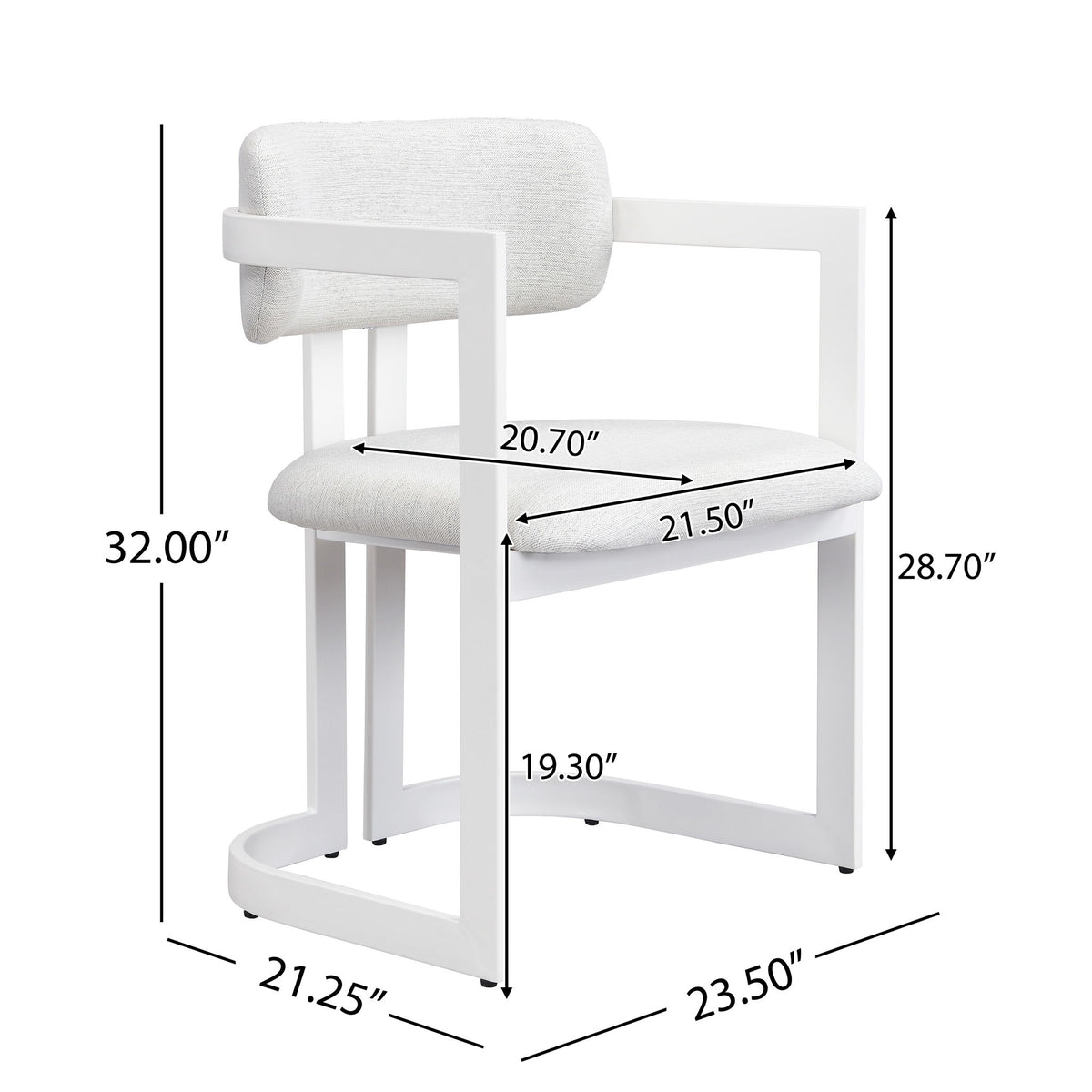 Upholstered Dining Armchairs (Set of 2) - Beige / White