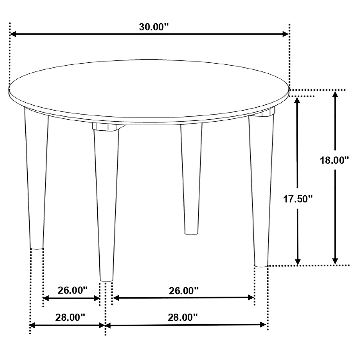 Leska - Round Coffee Table - White
