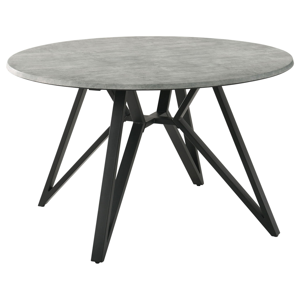 Royceton - Top Dining Table Industrial Round Dining Table - Gray / Black