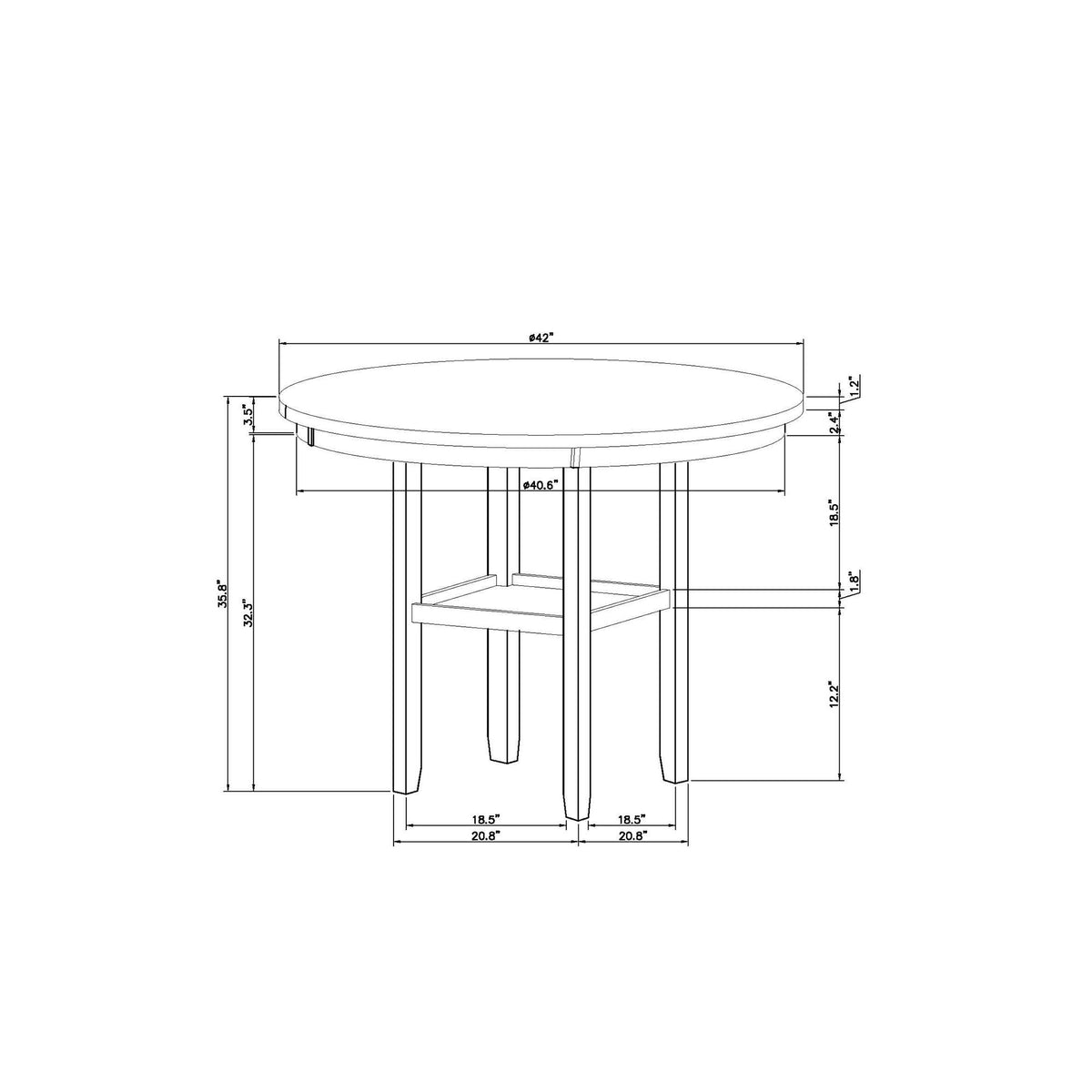 Greta - Bar Table - Antique White