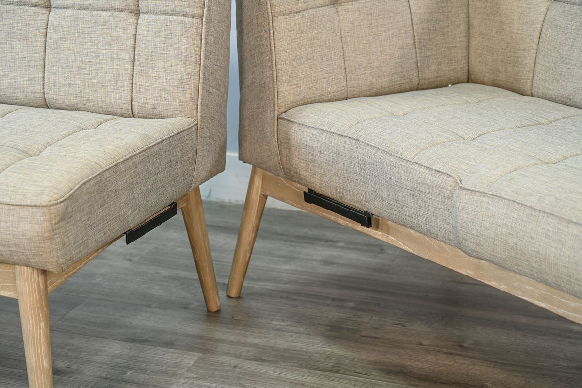 Mia - Tufted Upholstered Corner Dining Bench - Wheat