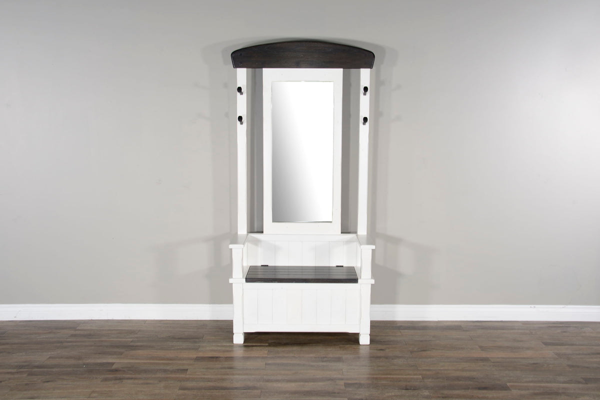 Carriage House - Hall Tree - Cottage White / Europen Dark