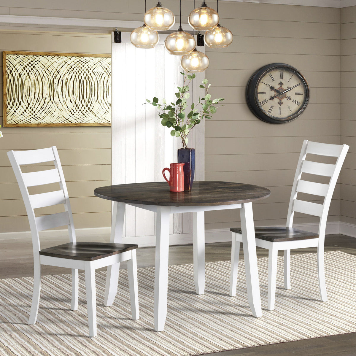 Kona - Drop Leaf Table - Gray / White