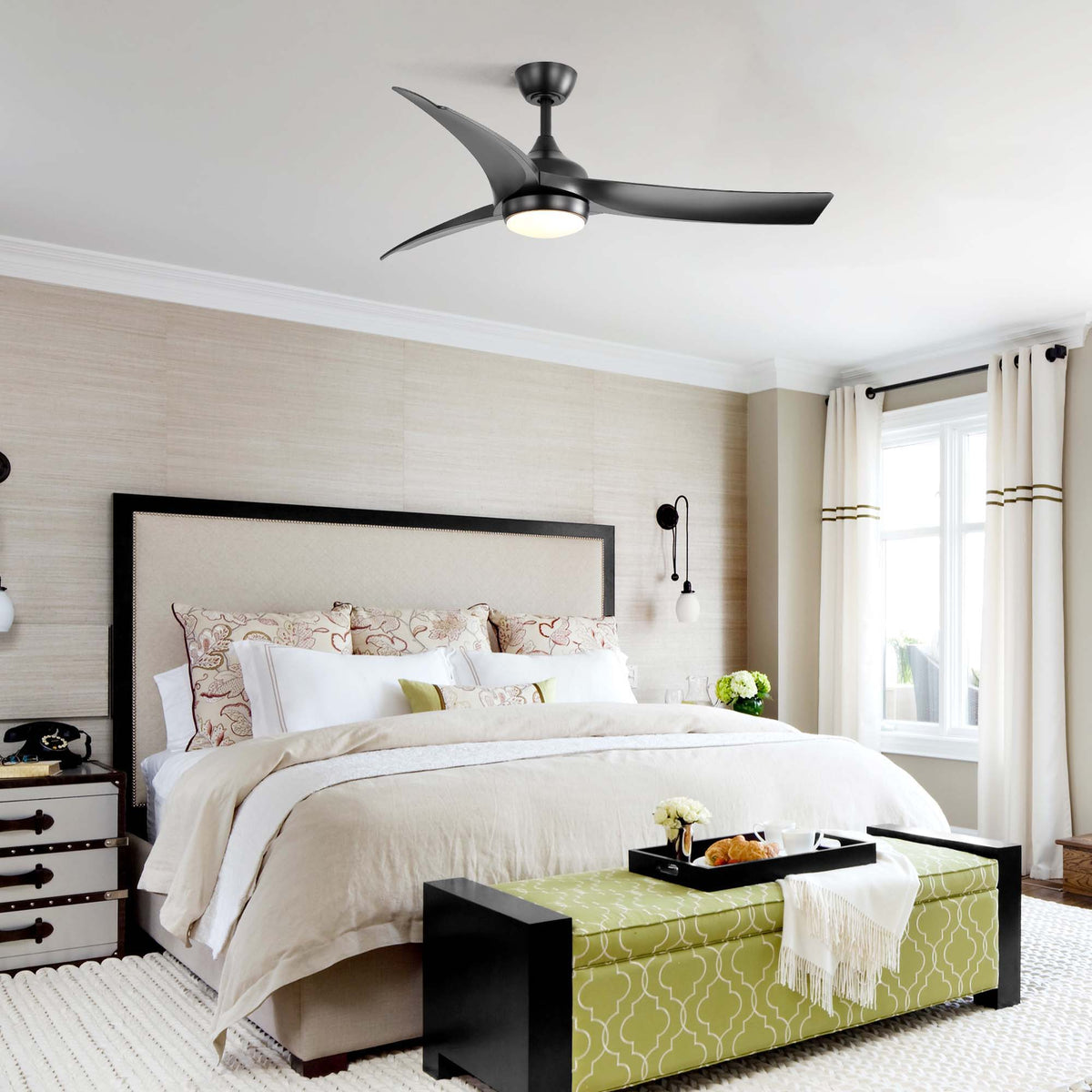 52" Ceiling Fan With 18W LED Light And Remote Control