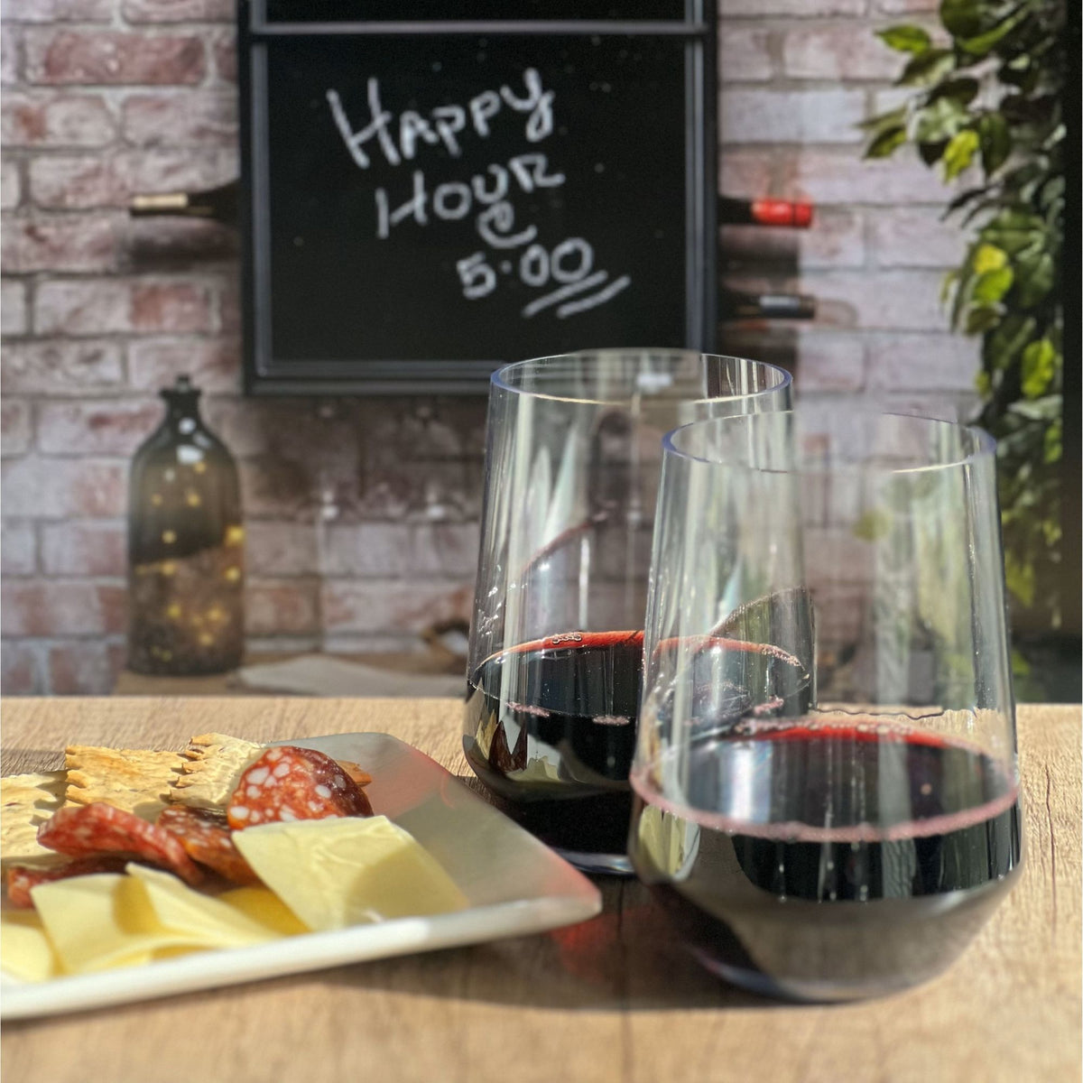 Tritan Lexington - Leadingware Unbreakable Wine Glass Plastic, 17Oz (Set of 4) - Clear