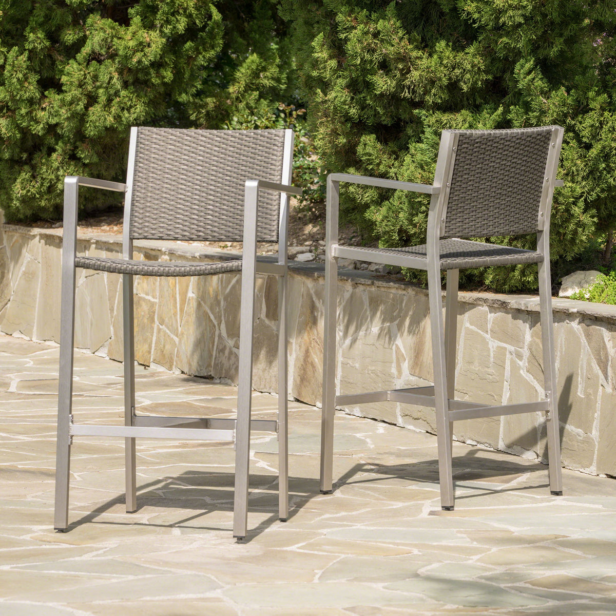 Outdoor Rust Proof Aluminum Barstools (Set of 2)
