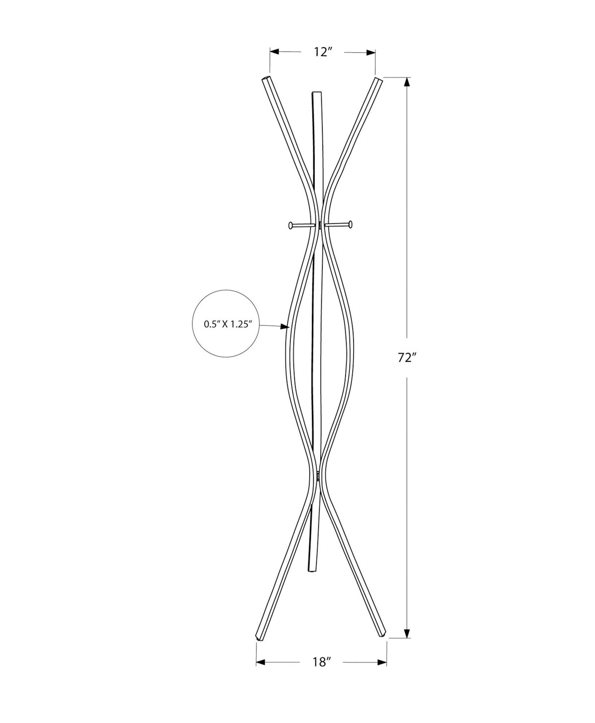 Free Standing Coat Rack 3 Hooks For Entryway