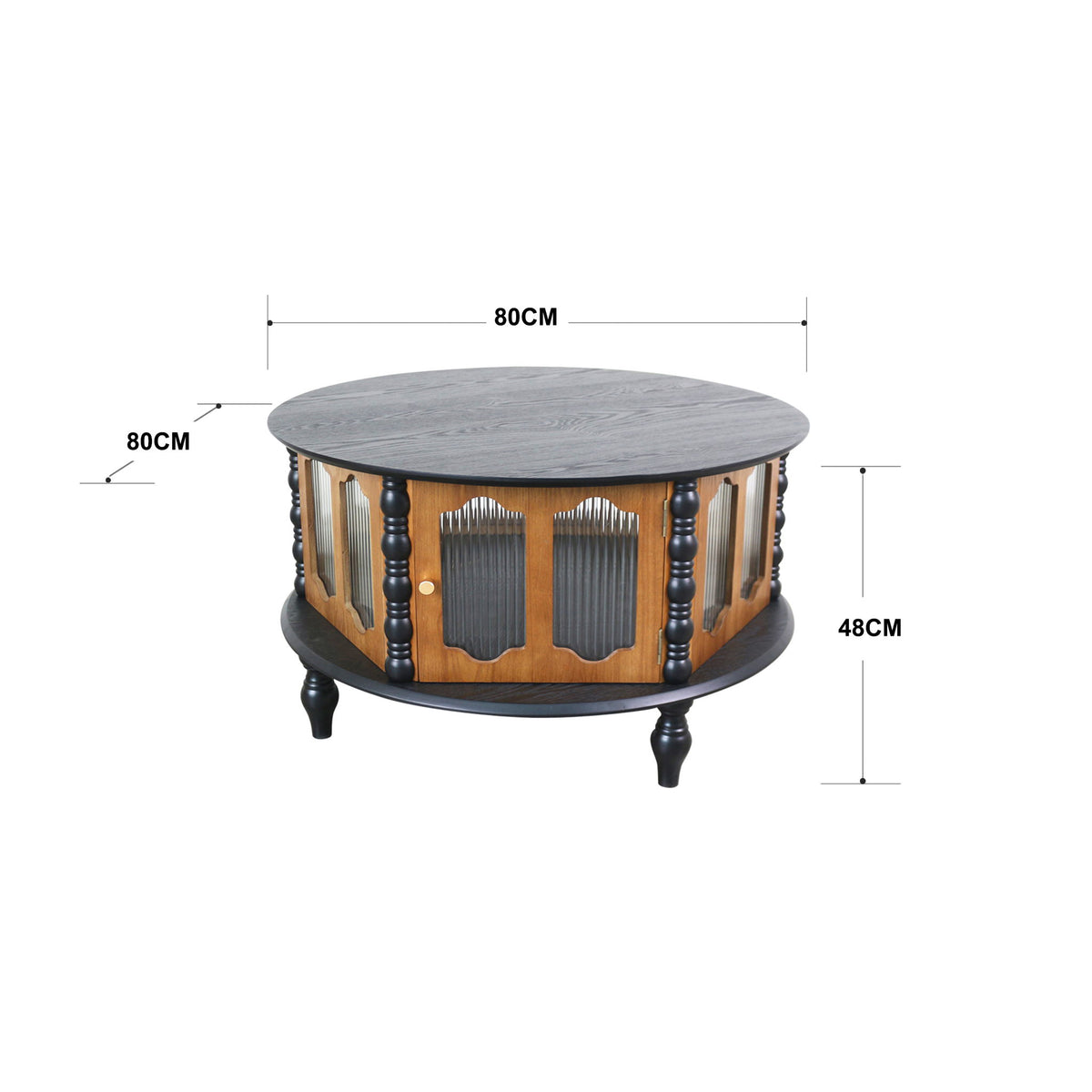 Round 3 Door Storage Coffee Table For Living Room