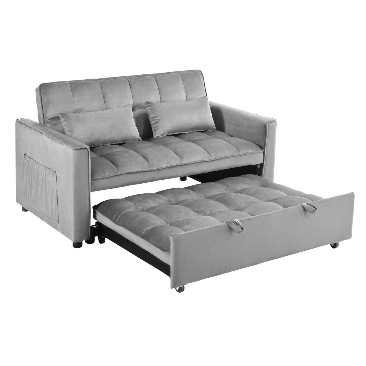 3 In 1 Pull Out Couch Convertible Sofa Bed With Reclining Backrest