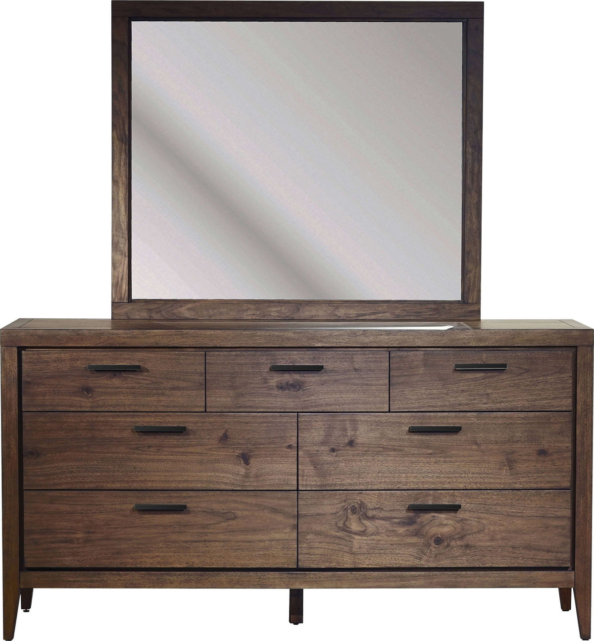 Boracay - Beveled Glass Landscape Mirror - Wild Oats Brown